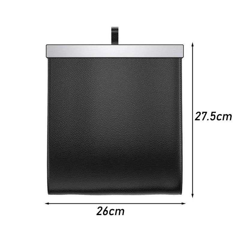 Clip on Back Seat Trash Can - Vegan Leather - Magnetic Latch
